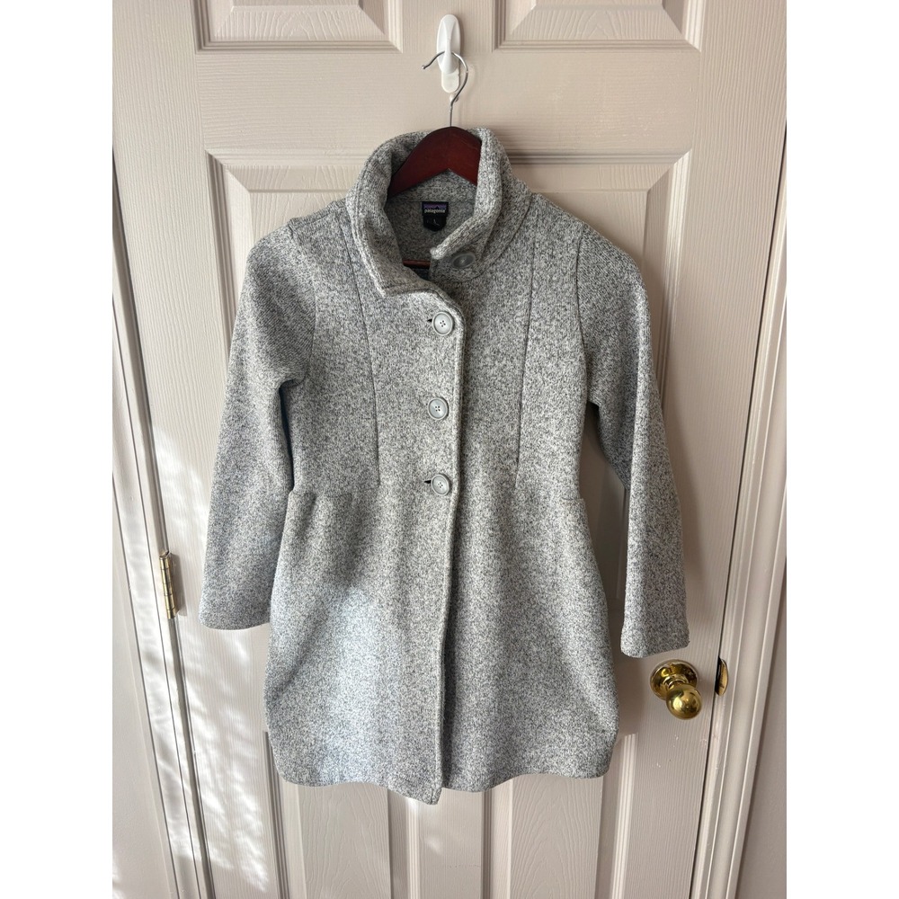 Patagonia Better Sweater Coat Kids Size L 12 Gray Fleece Jacket Parka 65686